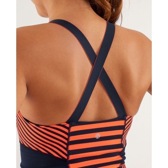 Lululemon Work It Out Tank Sea Stripe Light Flare Inkwell - Picture 4 of 12